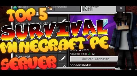 ️ Top 5 Survival Minecraft Pe Server ★「mcpe Deutsch Multiplayer Server