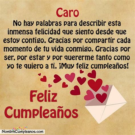 Feliz Cumpleaños Caro Tartas Tarjetas Deseos