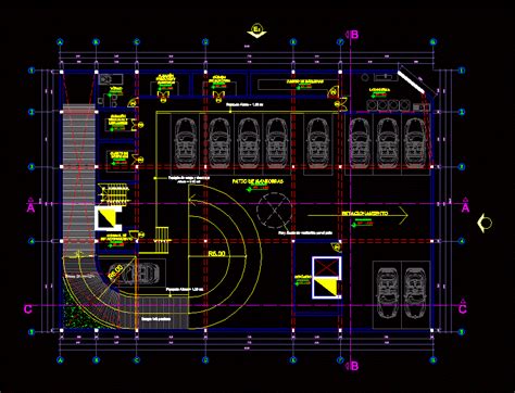 Estacionamiento En AutoCAD Librería CAD