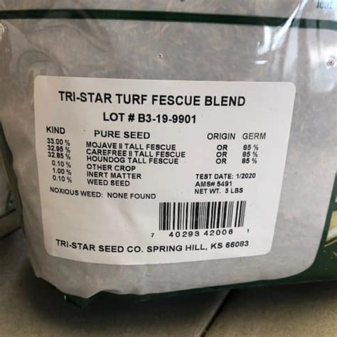 Tri Star Grass Seed 5 Lb Bag Pine Landscape Center Fescue Grass Seed Lawn Care