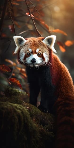 Um Panda Vermelho Na Floresta Foto Premium