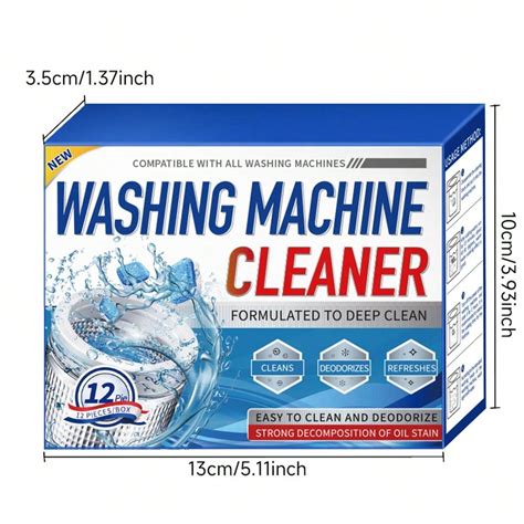 Washing Machine Cleaner Descaler 12 Pack Deep Cleaning Tablets For HE