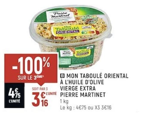 Promo Mon taboulé oriental à l huile d olive vierge extra PIERRE