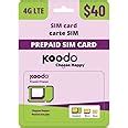 Koodo Mobile 4G LTE Prepaid 40 SIM Card Starter Kit Unlimited Talk