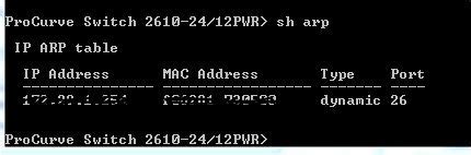 Procurve ARP Table - Networking - Spiceworks Community