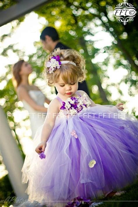 Purple Flower Girl Dress Lavender Ombre Tutu Dress Newborn 24m 2t