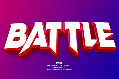 Psd 3d Battle Editable Text Effect Graphic By Truevector · Creative Fabrica