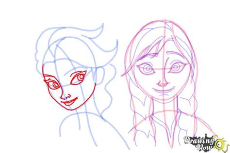 Step By Step How To Draw Elsa And Anna From Frozen Fever NBKomputer