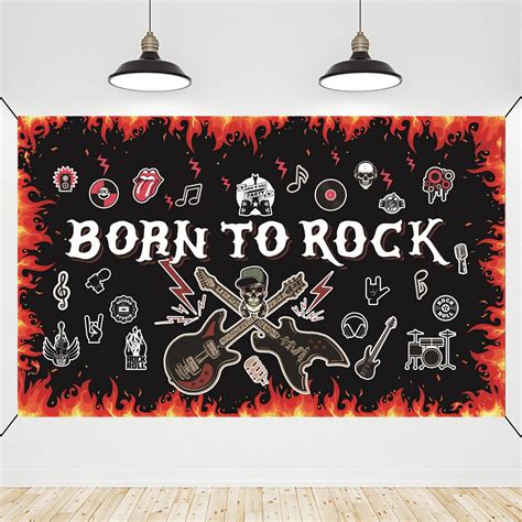 Crenics Born to Rock Backdrop Banner, Extra Large 1950's Rock and Roll ...