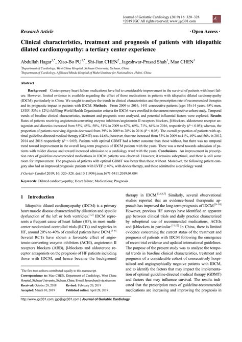 PDF Clinical Characteristics Treatment And Prognosis Of Patients