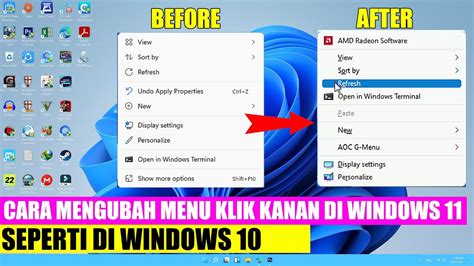 Cara Mengubah Menu Klik Kanan Di Windows 11 Youtube