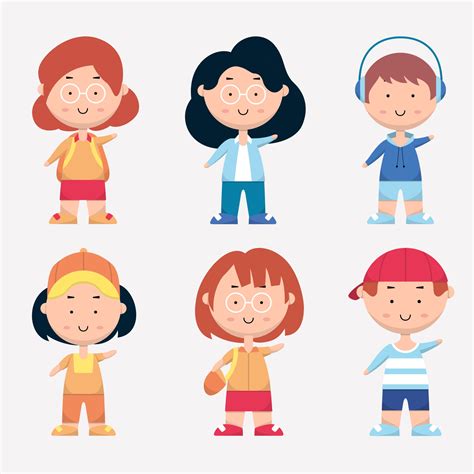 Set of ethnic diversity people in cartoon character 2914853 Vector Art ...