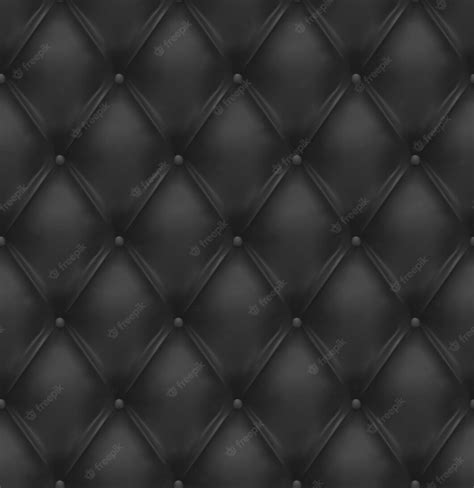 Premium Vector Black Buttoned Leather Upholstery Background Vector Realistic Capiton Seamless