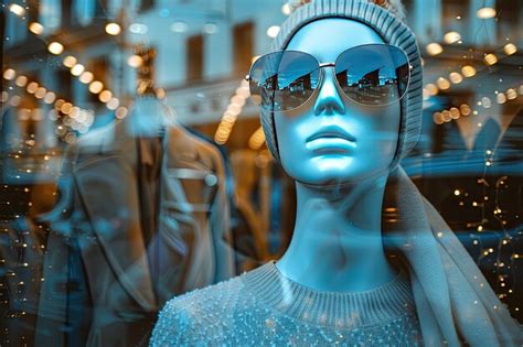 Fashion Store Display With Mannequins And Clothing Premium Ai