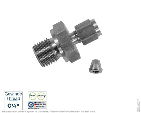 Cutting Ring Screw Fitting G1 4 Testo Sensor English