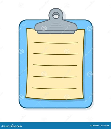 Blue Clipboard Icon With Check Marks In Trendy Flat Design Clipboard