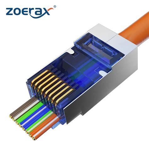 ZoeRax Connecteurs De Passage RJ45 Cat6 Couleurs Assorties Prise