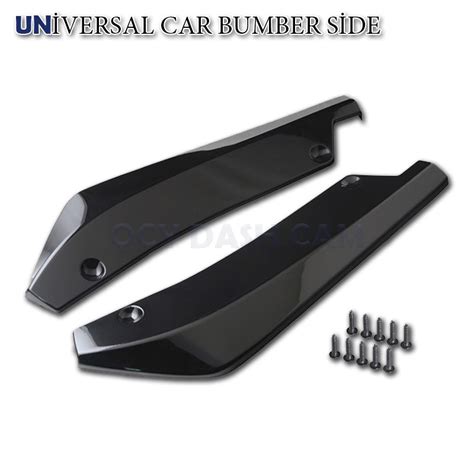 Pcs Car Universal Black Rear Bumper Lip Diffuser Splitter Canard