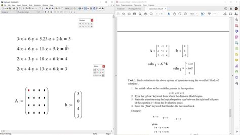 Lab 04 Mathcad 14 System Of Equations YouTube