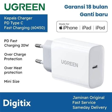 Jual Ugreen Kepala Adaptor Charger Iphone W Qc Qc Fast Charging