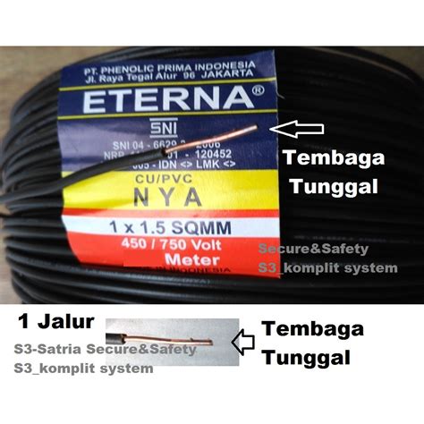 Jual HITAM Kabel Listrik Tunggal 1 Jalur Kabel NYA 1 5 Mm NYA 1x1 5mm