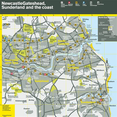 Newcastle area transport map - Ontheworldmap.com