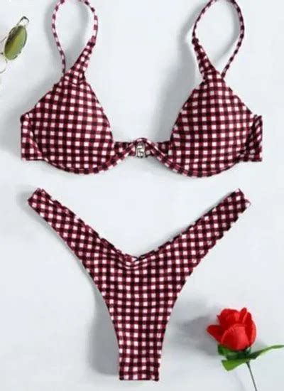 Aliexpress Buy Sexy Push Up Brazilian Bikini Set Plaid And