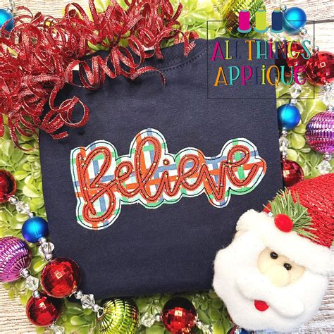 Believe Hand Lettered Cursive Applique Design Double Layer - Etsy