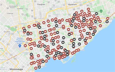 Where All Of Torontos Speed And Red Light Cameras Are Located Map