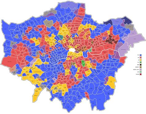 London Districts by Political Persuasion (2200 x 1725) : MapPorn