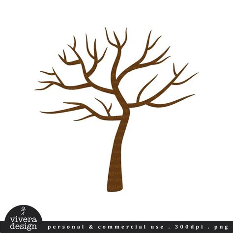 Digital Clip Art Tree With No Leaves Winter Tree Thumb Print Tree Ideas