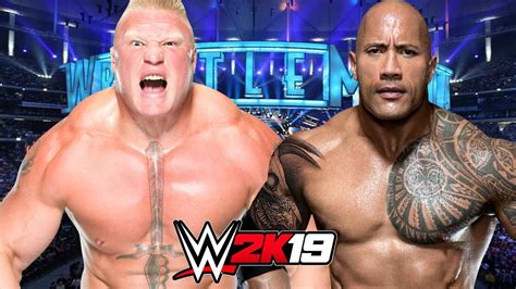 WWE 2K19 THE ROCK Vs BROCK LESNAR YouTube