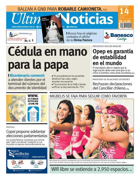 Les Presento La Primera Página De Hoy Del Periódico Últimas Noticias