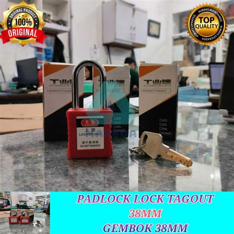 Jual Gembok Safety Padlock Red Lockout Tagout 38 MM Loto Safety