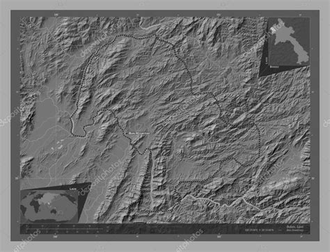 Bokeo Provincia De Laos Mapa De Elevaci N De Bilevel Con Lagos Y R Os