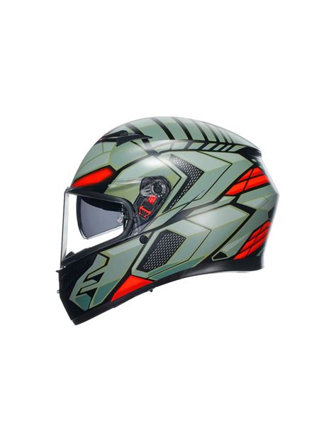 Agv Casco Integrale K E Mplk Decept Matt Black Green Red Taglia