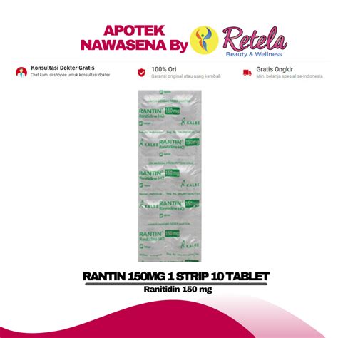 Jual Rantin Mg Strip Tablet Ranitidin Mg Shopee Indonesia