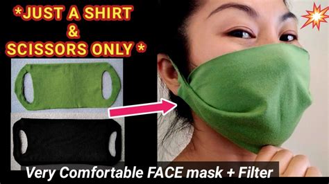 How To Make Face Mask From T Shirt With Filter Pocket No Sew Face