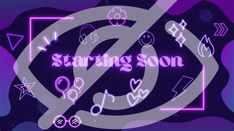 Purple Neon Animated Starting Soon Screen Etsy