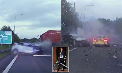 Moment Ford Fiesta Crashes Into Lorry After 100mph Police Chase [video] Daily Mail Online