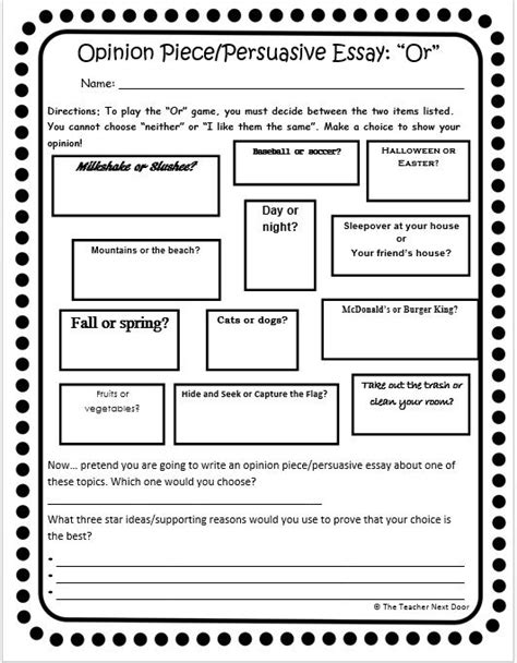 Persuasive Writing Worksheets Pdf