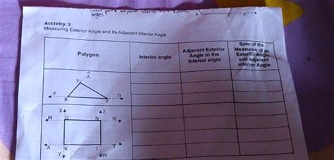 Activity Measuring Exterior Angle And Its Studyx