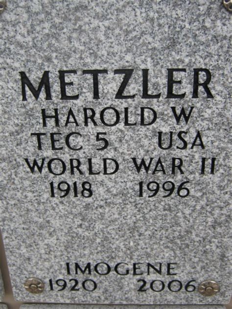 Harold Wilson Metzler Find A Grave Memorial