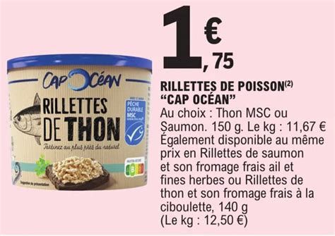 Promo RILLETTES DE POISSON ² CAP OCÉAN chez E Leclerc