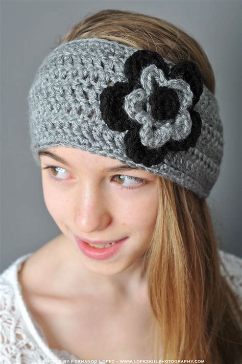 Free Crochet Flower Headband Ear Warmer Pattern