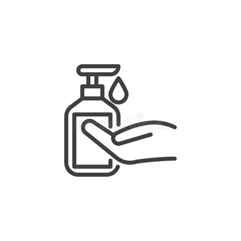 Icono De Línea De Sanitizador De Mano Ilustración del Vector