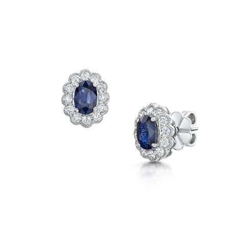 Vintage Sapphire and Diamond Cluster Earrings