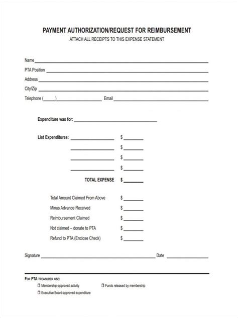 Editable Free Sample Request For Reimbursement Forms In Ms Word