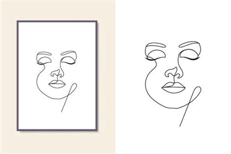 Female Beauty Face Continues Line Art Graphic By Subujayd · Creative