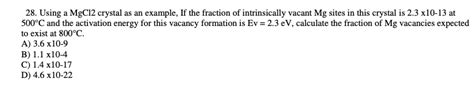 28. Using a MgCl 2 crystal as an example, If the | Chegg.com